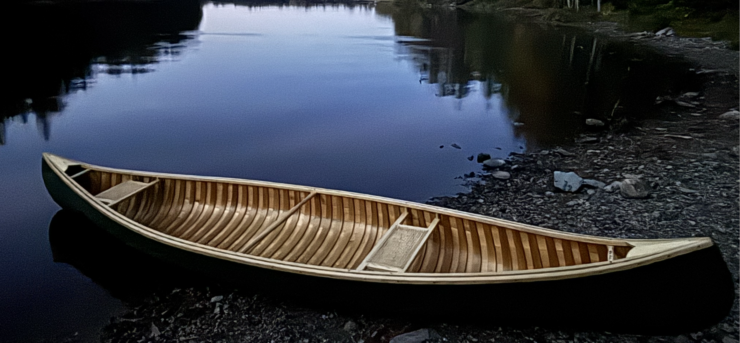 Hand-hewn canoe by Will Sutton at Birchdale